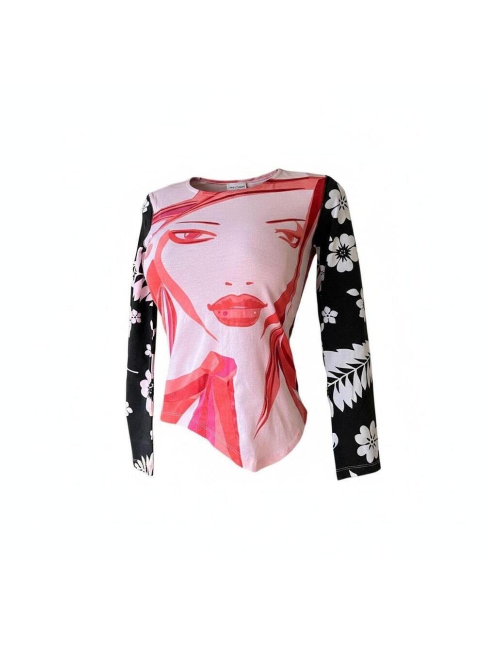 Custo barcelona 100% cotton floral shirt with pink face